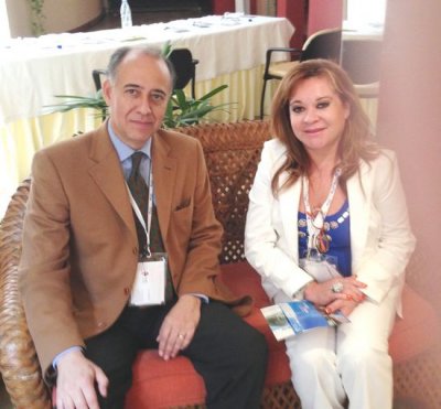 Gustavo Riego, Director Ejecutivo y Lucía Velázquez, Vicepresidenta, ambos en el Paraguay Convention &amp; Visitors Bureau
