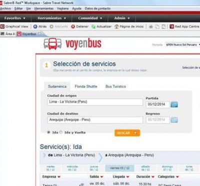 Sabre suma servicios de ómnibus de Brasil y Perú