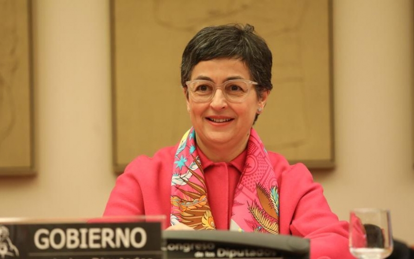 La ministra Arancha Gonz&aacute;lez Laya, durante su intervenci&oacute;n en la Comisi&oacute;n de Exteriores del Congreso.