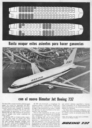 El anuncio de Boeing en la revista Aviación y Astronáutica es claro, a poco que se venda ya hay ganancias