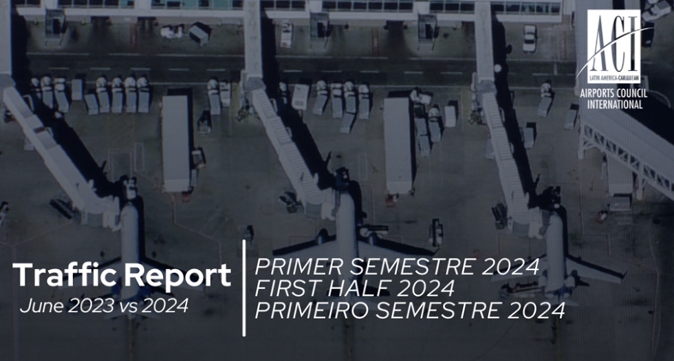 Tr&aacute;fico de pasajeros en aeropuertos de Am&eacute;rica Latina y el Caribe en el primer semestre de 2024