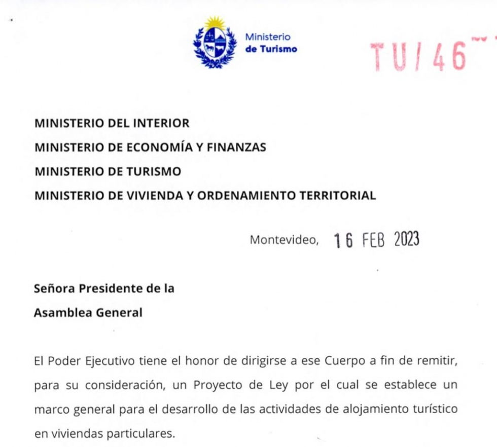 El ingreso al Parlamento de la Ley de Vivienda Turística, calma la crispación del empresariado hotelero en Uruguay