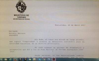 Recibimos del Subsecretario de Turismo Benjam&iacute;n Liberoff y respondemos