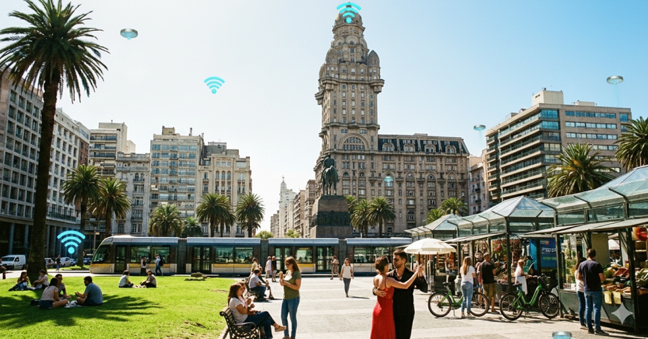 Imagen generada con IA en base a elementos sugeridos para una zona de Montevideo.