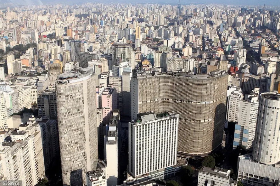 Vista del centro de la ciudad de Sao Paulo.