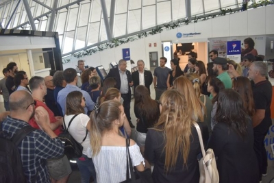 Despidos en Latam Uruguay: la región movilizada. Llegaron sindicalistas desde Argentina