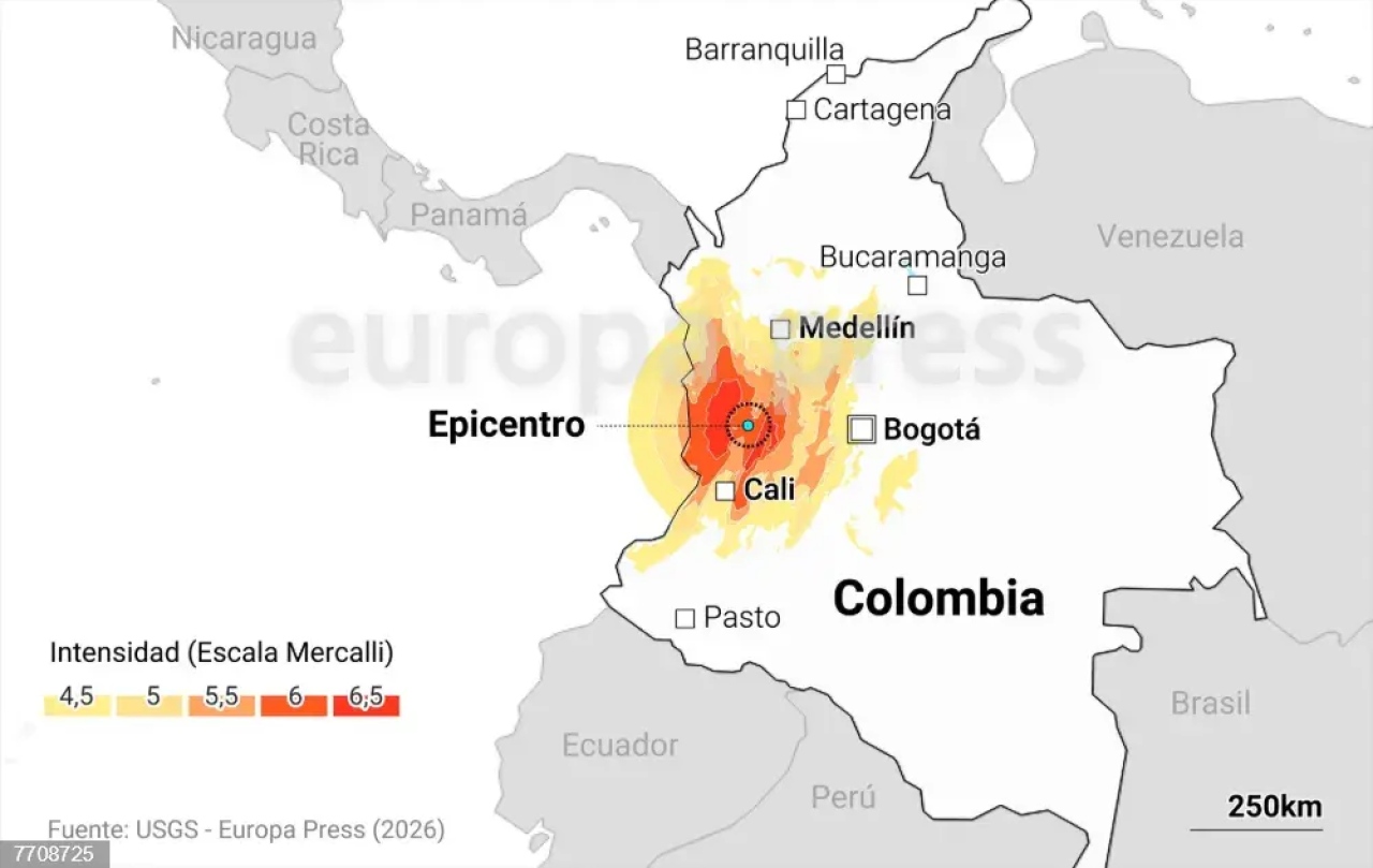 Suspendida la actividad de siete aeropuertos por el terremoto en el noroeste de Colombia