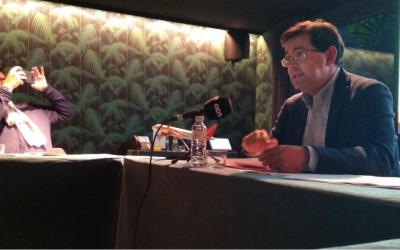 Javier G&aacute;ndara, director general de Easyjet, durante la rueda de prensa.