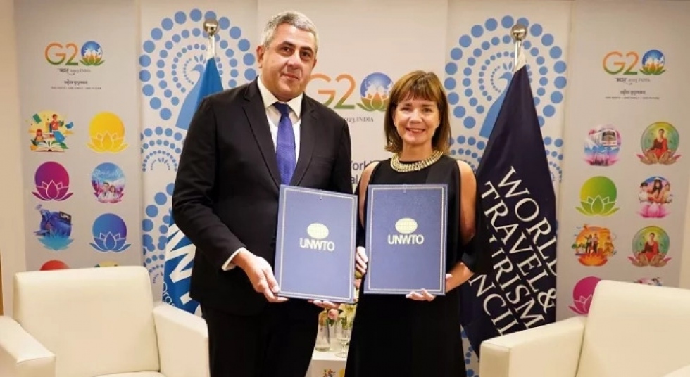 Zurab Pololikashvili y Julia Simpson