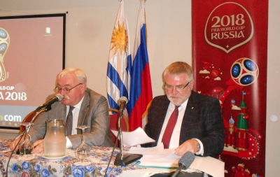 Alexey K. Labetskiy, Embajador de la Federación de Rusia en Uruguay; Sergey Kilyakov, Director General de Inturista Mayorista de Viajes &amp; Russian International Tours en México.