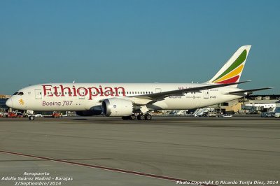 Vuelo inaugural Adis Abeba-Roma-Madrid de Ethiopian	