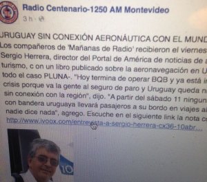 Herrera en CX 36: "A Alas Uruguay hay que blindarla"