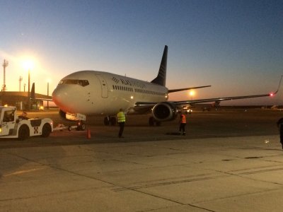 A puro tweet la llegada del primer avión de Alas Uruguay
