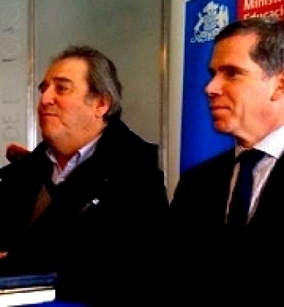 Sergio Campos y Ministro de Educaci&oacute;n Felipe Bulnes
