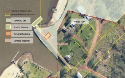 Los planos del proyectado muelle de San Ignacio. 