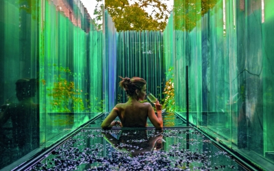 Interior del hotel Les Cols Pavellons, en Olot (Girona).