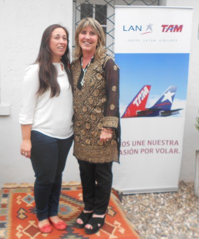 Luc&iacute;a Fernandez, Jefe de ventas de Latam Uruguay; In&eacute;s Garc&iacute;a Juambeltz, Directora Viajes Halc&oacute;n