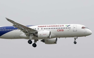 El C919, el pr&oacute;ximo avi&oacute;n comercial chino, ya tiene 815 pedidos