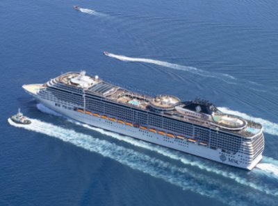 La embarcaci&oacute;n Divina, de la l&iacute;nea de cruceros MSC, llega a Miami