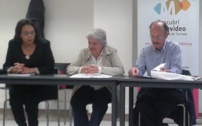 Mary Bo&ntilde;e, Presidenta; Luc&iacute;a Topolansky, candidata; Luis Polakof, Director de Desarrollo Econ&oacute;mico e Integraci&oacute;n Regional.