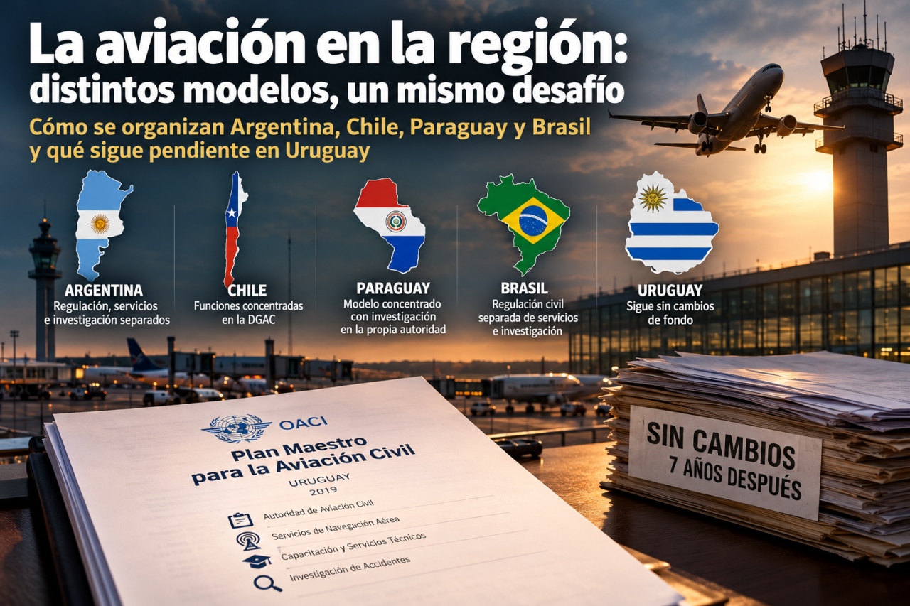 La reforma aeron&aacute;utica que Uruguay tiene pendiente: comparaci&oacute;n con Argentina, Chile, Paraguay y Brasil
