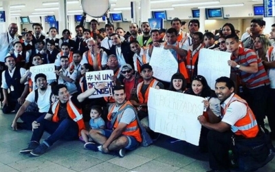 Trabajadores de LATAM Argentina en conflicto