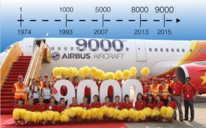 Airbus entrega su unidad n&uacute;mero 9000 a VietJetAir
