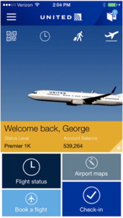 Video streaming en dispositivos m&oacute;viles de pasajeros en vuelos de United Airlines